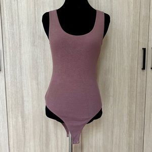Good American Chocolate Brown Sleeveless Bodysuit Sz 2 XS EUC